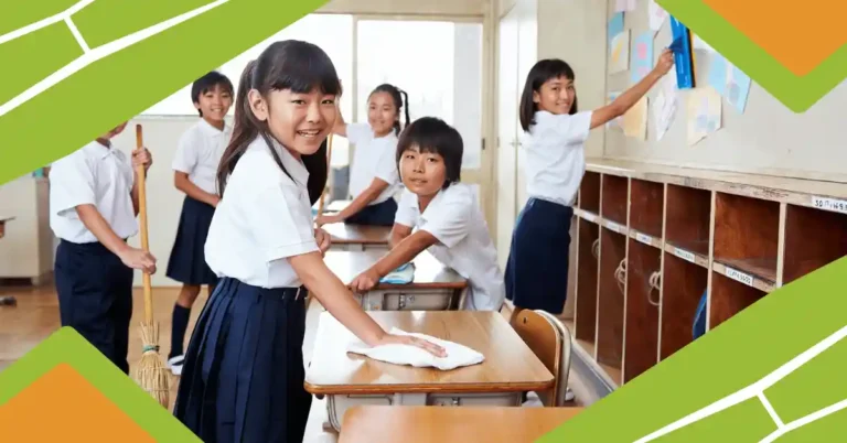 Students Clean Classrooms